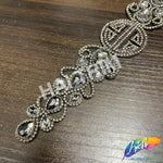 Crystal Jewel Motif Rhinestone Applique with Felt Backing, RA-264