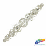Crystal Jewel Motif Rhinestone Applique with Felt Backing, RA-264