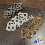 Crystal Motif Rhinestone Applique with Felt Backing, RA-265