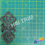 Crystal Motif Rhinestone Applique with Felt Backing, RA-265