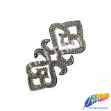 Crystal Motif Rhinestone Applique with Felt Backing, RA-265