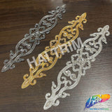 Crystal Jewel Motif Rhinestone Applique with Felt Backing, RA-266