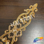 Crystal Jewel Motif Rhinestone Applique with Felt Backing, RA-266