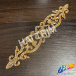 Crystal Jewel Motif Rhinestone Applique with Felt Backing, RA-266
