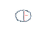 1 1/2" Oval Rhinestone Buckle with Bar, RB-006