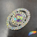 Crystal Oval Rhinestone Buckle with Glass Stone, RB-050