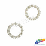 SALE! 1 1/2" Crystal/Silver Pearl Rhinestone Buckle, RB-100