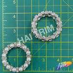 SALE! 1 1/2" Crystal/Silver Pearl Rhinestone Buckle, RB-100