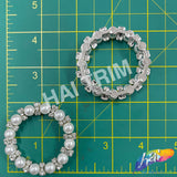 SALE! 1 1/2" Crystal/Silver Pearl Rhinestone Buckle, RB-100