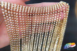 16" Rhinestone Cupchain Fringe (Sold By Piece - 36 inches), RF-040