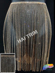 12" Rhinestone Cupchain Fringe (Sold By Yard Piece - 36 inches), RF-039