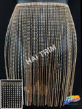 12" Rhinestone Cupchain Fringe (Sold By Yard Piece - 36 inches), RF-039