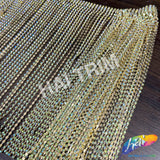 10" Lime Green AB/Gold Rhinestone Cupchain Fringe (Sold By Yard Piece), RF-052