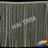 10" Lime Green AB/Gold Rhinestone Cupchain Fringe (Sold By Yard Piece), RF-052