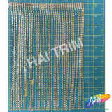 10" Lime Green AB/Gold Rhinestone Cupchain Fringe (Sold By Yard Piece), RF-052