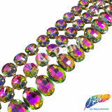 2 1/2" Multicolor/Peacock Chained Jewel Rhinestone Fringe, RF-109 (sold by yard piece)