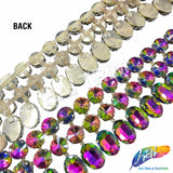 2 1/2" Multicolor/Peacock Chained Jewel Rhinestone Fringe, RF-109 (sold by yard piece)