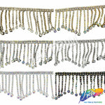 2 1/2" Wavy Variegated Plastic Rhinestone Fringe, RF-150