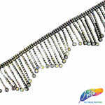 2 1/2" Wavy Variegated Plastic Rhinestone Fringe, RF-150