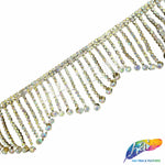 2 1/2" Wavy Variegated Plastic Rhinestone Fringe, RF-150