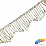 2 1/2" Wavy Variegated Plastic Rhinestone Fringe, RF-150