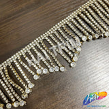 2 1/2" Wavy Variegated Plastic Rhinestone Fringe, RF-150