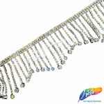 2 1/2" Wavy Variegated Plastic Rhinestone Fringe, RF-150