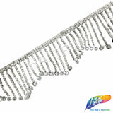 2 1/2" Wavy Variegated Plastic Rhinestone Fringe, RF-150