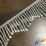 2 1/2" Wavy Variegated Plastic Rhinestone Fringe, RF-150