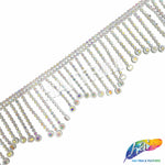 2 1/2" Wavy Variegated Plastic Rhinestone Fringe, RF-150