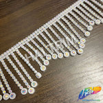 2 1/2" Wavy Variegated Plastic Rhinestone Fringe, RF-150