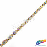 1/4" 3-Stone Crystal Rhinestone Cupchain Trim, RT-003