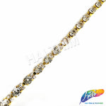 1/4" 3-Stone Crystal Rhinestone Cupchain Trim, RT-003