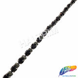 1/4" 3-Stone Crystal Rhinestone Cupchain Trim, RT-003