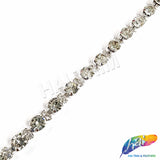 1/4" 3-Stone Crystal Rhinestone Cupchain Trim, RT-003