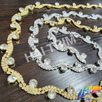 5/8" Wavy Crystal Rhinestone Trim, RT-004