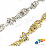 5/8" Flower Teardrop Rhinestone Trim, RT-007