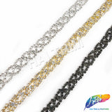 3/8" Spiral Crystal Rhinestone Trim, RT-008