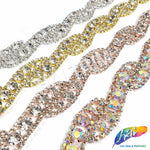 3/4" Swirl Crystal Rhinestone Trim, RT-011