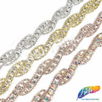 3/4" Swirl Crystal Rhinestone Trim, RT-011