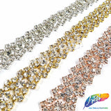 3/4" Chained V-shape Crystal Rhinestone Trim, RT-012