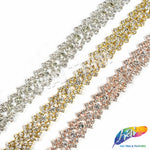 3/4" Chained V-shape Crystal Rhinestone Trim, RT-012