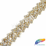 3/4" Chained V-shape Crystal Rhinestone Trim, RT-012