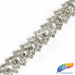 3/4" Chained V-shape Crystal Rhinestone Trim, RT-012