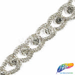 3/4" Swirl Crystal Rhinestone Trim, RT-013-1