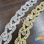 3/4" Swirl Crystal Rhinestone Trim, RT-013
