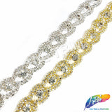 3/4" Swirl Crystal Rhinestone Trim, RT-013