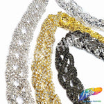 3/4" Braided Crystal Rhinestone Trim, RT-015