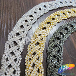 3/4" Braided Crystal Rhinestone Trim, RT-015