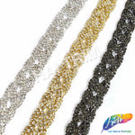 3/4" Braided Crystal Rhinestone Trim, RT-015